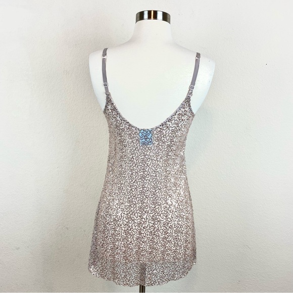 h.i.p Sequin Sheer Adjustable Spaghetti Strap Camisole/Top - Picture 3 of 8